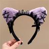 Lace Bowknot Cats Ear Hairhoop for Cats Women Roleplay Anime Maid Headband Party Costume Accessories Christmas Hairband