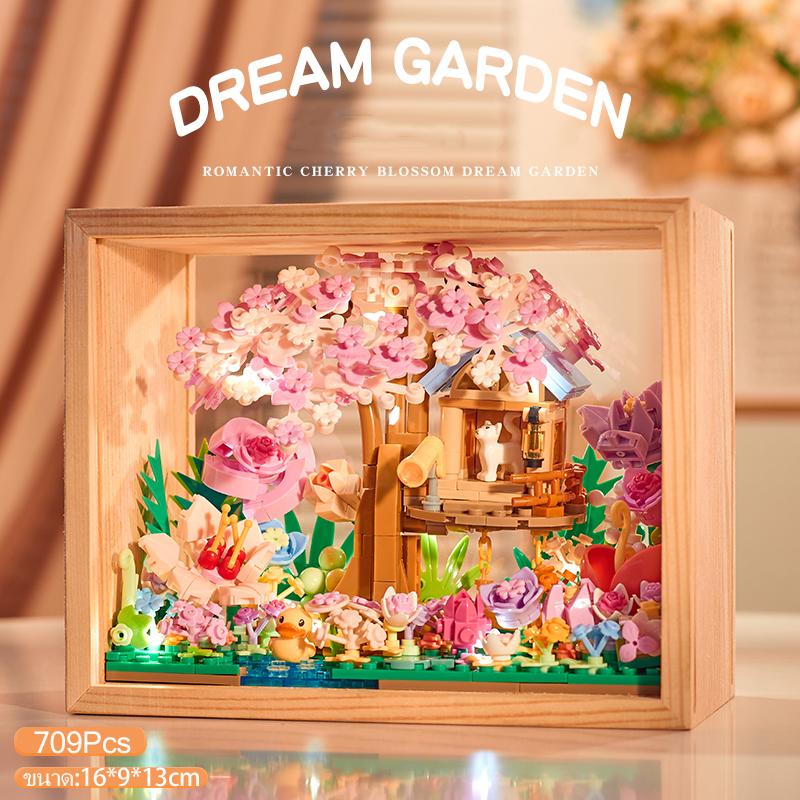 DIY Building Block Toy Flower Bouquet Flower View Box for Your Daughter's Toy Table Top Decoration