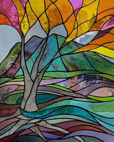 

Window Film Frosted Stained Glass Films Customized Art Tree Retrom Static Cling Sticker,Home Decor Window Treatment (as the picture,30X40cm)
