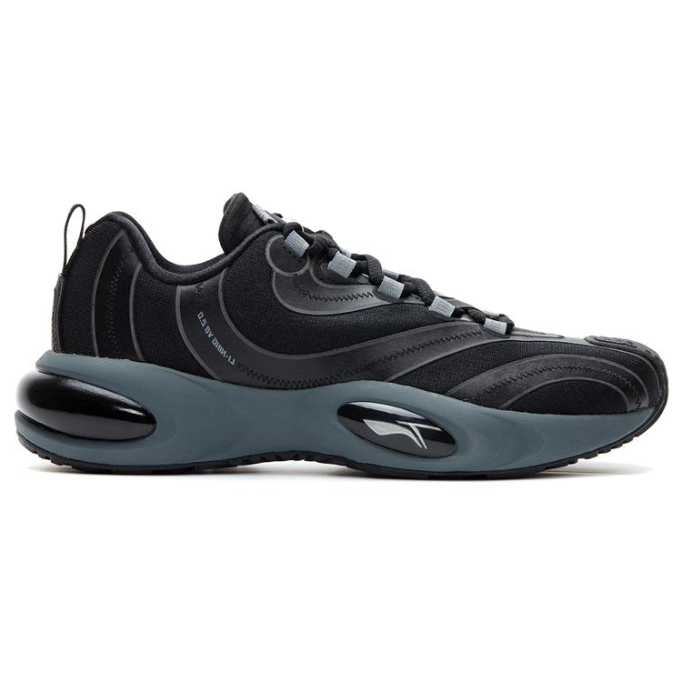 New LiNing Cushioning Anti-Slip Wear-Resistant Breathable Lightweight Rebound Low-Top Running Shoes Men's Black ARHR095-1