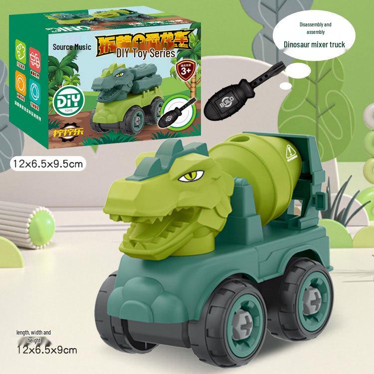 Children's DIY Engineering Mixer Toy: Detachable Excavator & Nut Assembly Set