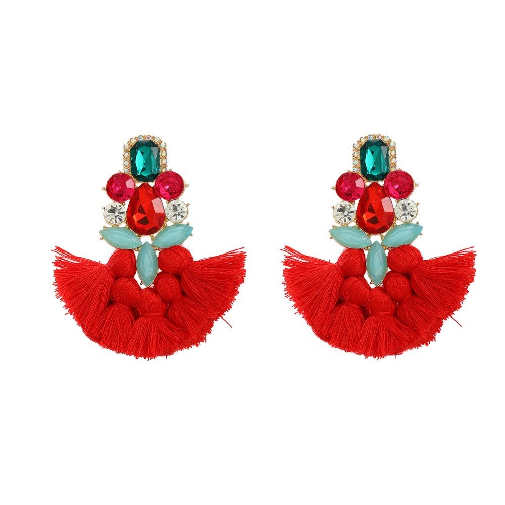 

Chic Shimmering Rhinestones Earrings Dangle Design Bohemian Fringe Earrings for Women- Perfect Style 2