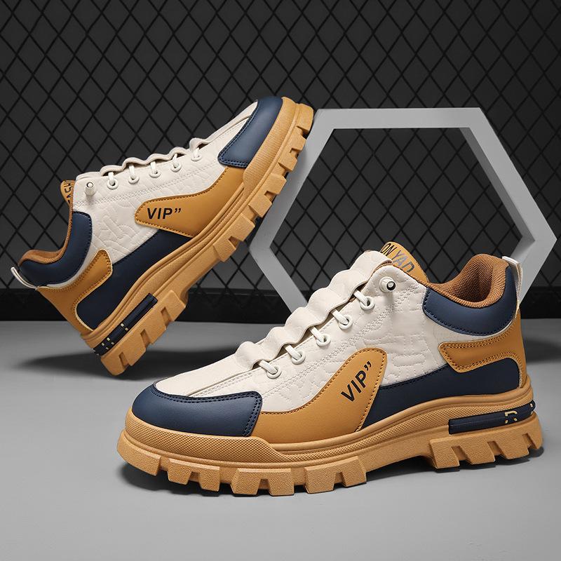 2025 spring new platform men's board shoes fashion trend youth tooling shoes casual shoes British style men's shoes