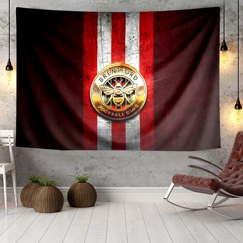 Brentford Football Club Crest Tapestry, Unique Design Tapestry, Wall Decor for Bedroom,Livingroom, Playroom,Heartwarming Fan Holiday Gifts