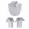 White Big Lapel Fake Collar And Black Detachable Cuff Lace False Collar Stand Removable Faux Col for Women Half Shirt Accessory