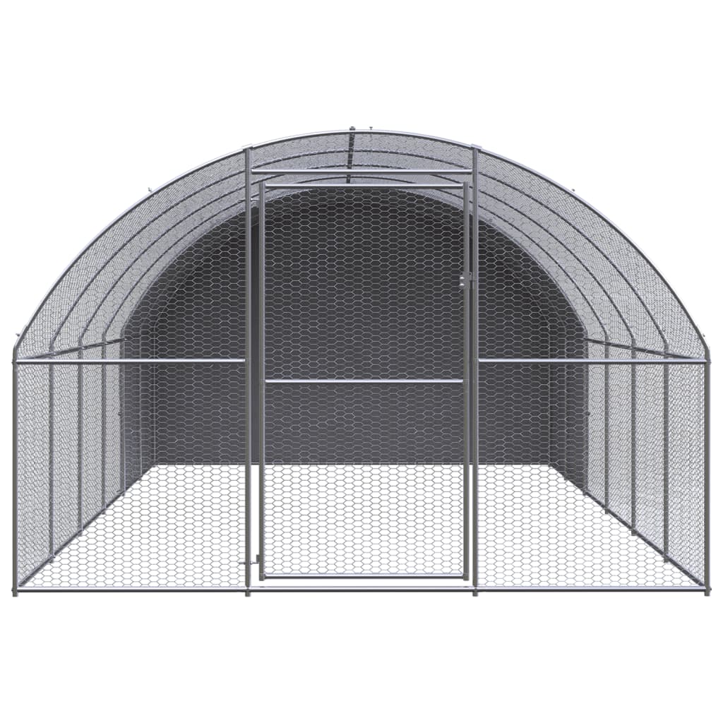 Vidaxl Outdoor Chicken Coop, 3X6X2 M, Galvanized Steel