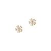S999 Sterling Silver Mini Petal Set Zircon Stud Earrings for Women Small Cute Ear Jewelry Wholesale