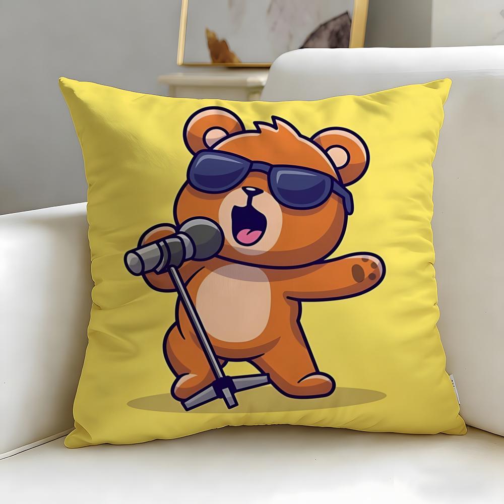 Animal Cute Little Bear Cushion Cover Soft & Easy-Wash Pillow Case – Versatile For Couch, Bed, Travel And Office