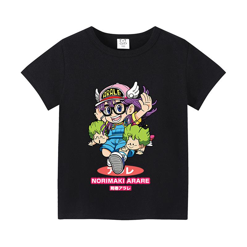 Slump Arale T-shirt Cute Girls Classic Anime Harajuku Cotton Kids Tees Streetwear Toddler Casual Short Sleeve Child Clothes Tops