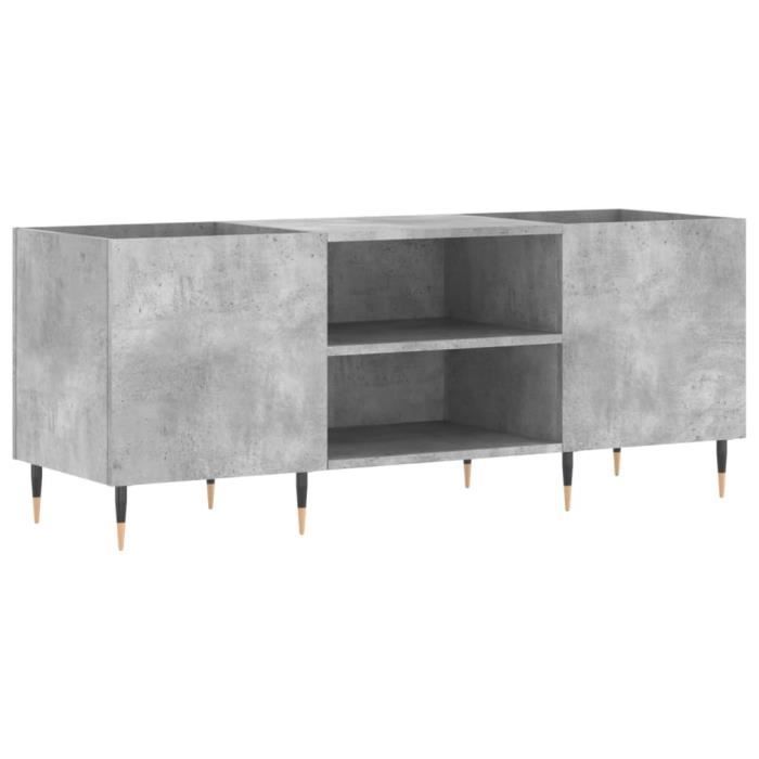 VidaXL Armoire à disques gris béton 121x38x48 cm bois d'ingénierie 831672