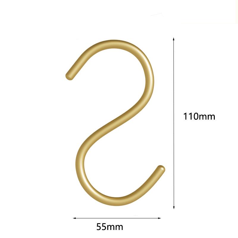 5pcs Aluminum Alloy S-Shape Hook,Closet Multifunctional S Hanger Hooks for Scarf Bags,Gold Hanging Hooks Home and Organization