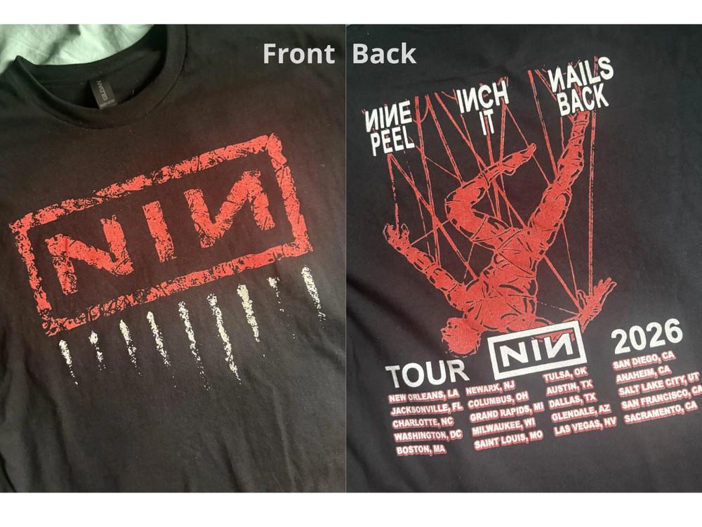 Nine Inch Nails Peel It Back Tour 2026 Tshirt Unisex T-Shirt XXXXL