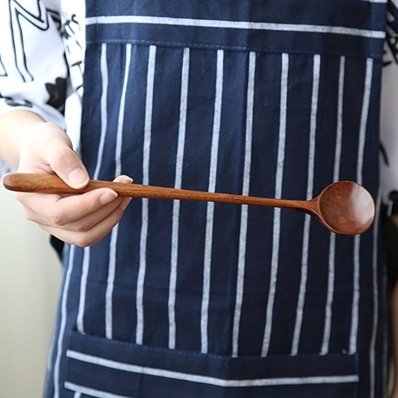 1pc Wooden Soup Spoon, Natural Tableware Cooking Utensil for Kitchen, Multi-Purpose Wood Ladle for Home Catering Wooden Spoons