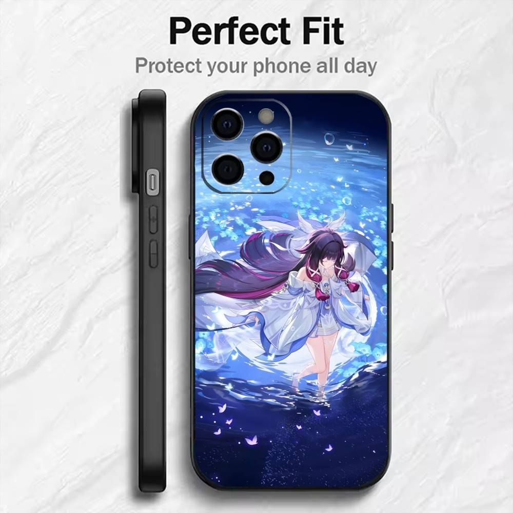 Moon Goddess Girl C-Columbina  Phone Case For iPhone17,16,15,14,13,12 Plus,Max Soft Silicone Black Cover