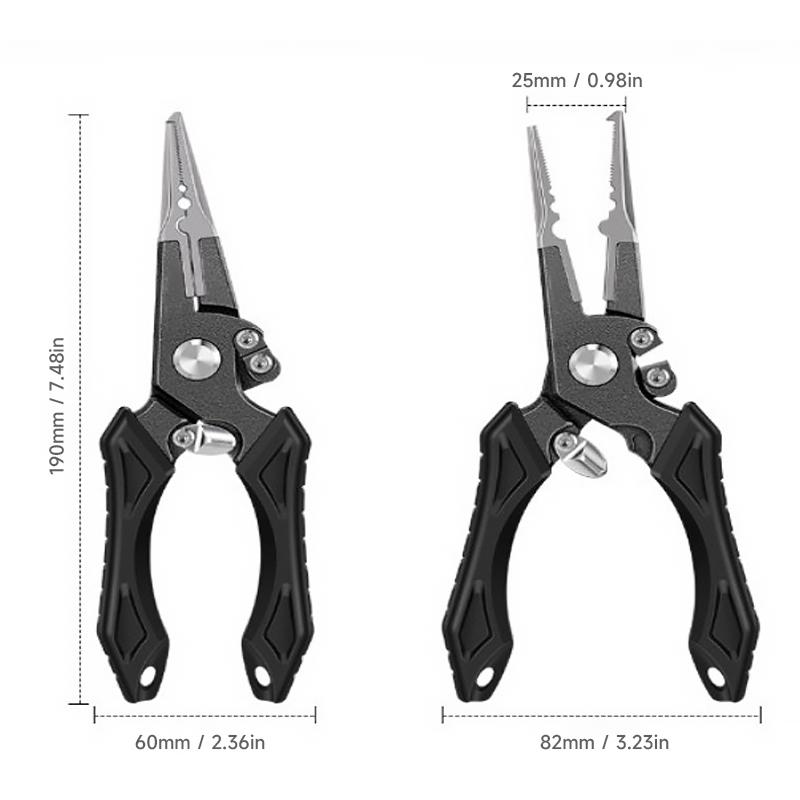 Aluminum Alloy Self-Locking Lure Fishing Pliers Saltwater Freshwater Fishing Hook Remover Braid Line Cutter Split Ring Opener