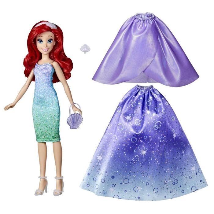 Poupée Ariel - Disney Princesses - 10 combinaisons de tenues - Jouet pour enfants dès 3 ans