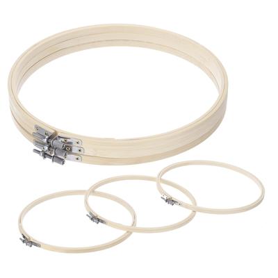 Uxcell 6-Piece 9" Embroidery Hoops, Adjustable Round Bamboo Circles, Cross Stitch Hoop Rings for Arts, Crafts, Sewing, and DIY Decoration