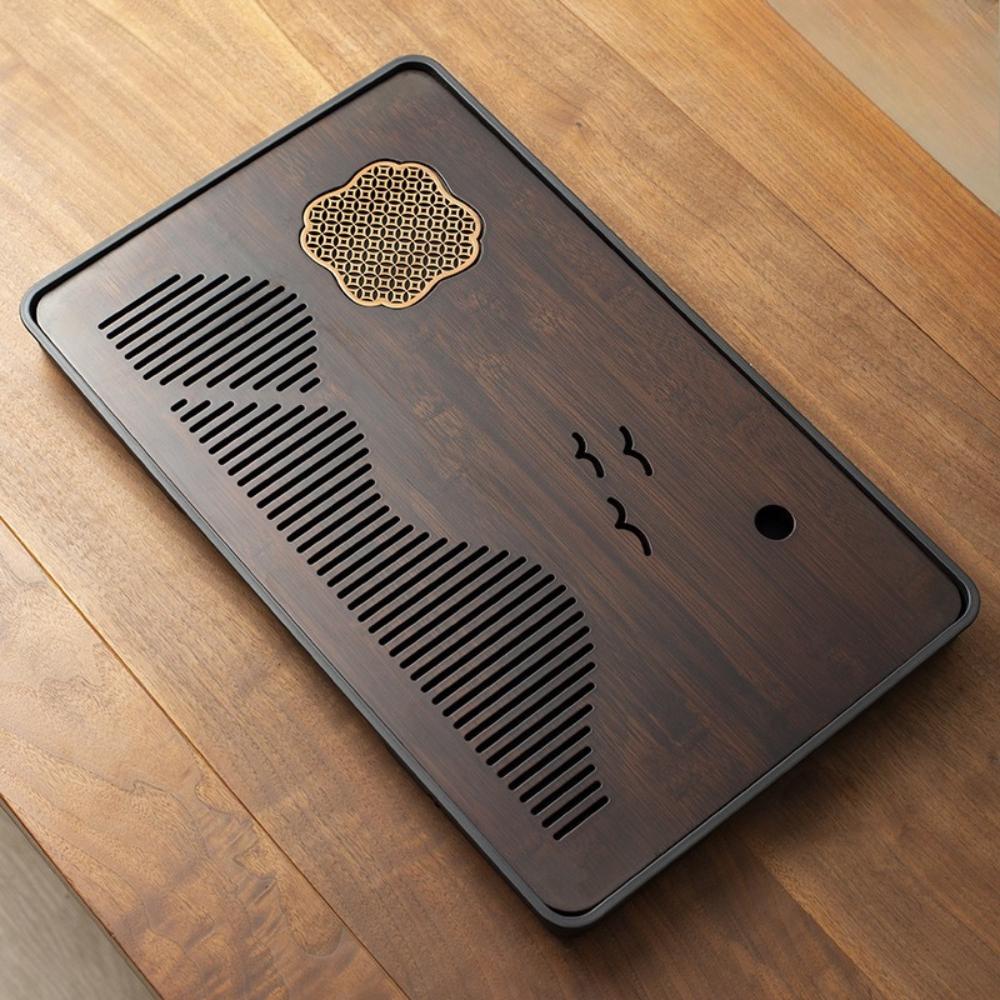 Bamboo Chinese Gongfu Tea Tray Drain Tea Tray Household Small Tea Table with Drainage Water Storage Dry Brewing Platform Tray