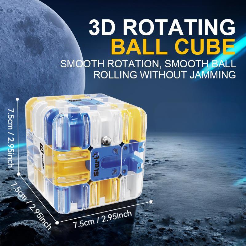 3D Maze Cube Ball Rolling, Logical Thinking Toy, Unobstructed Rotation, Stress Relief Gift, Desktop Ornament, Christmas Gift