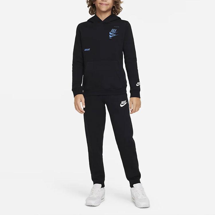 Nike Hoodie Multi-Label Embroidery Pullover Black Kids hoodies DM8027-010