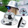 Chapeau seau à large bord Mosaïque Miroir Intégral Unisexe Chapeau de Scène Fête Disco