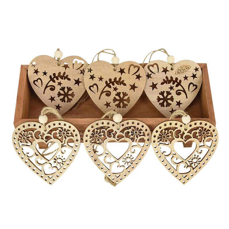 3 Stück Vintage Weihnachten Holzanhänger Ornamente DIY Holzhandwerk Weihnachtsdekorationen Weihnachtsbaum Hängeornamente Geschenke