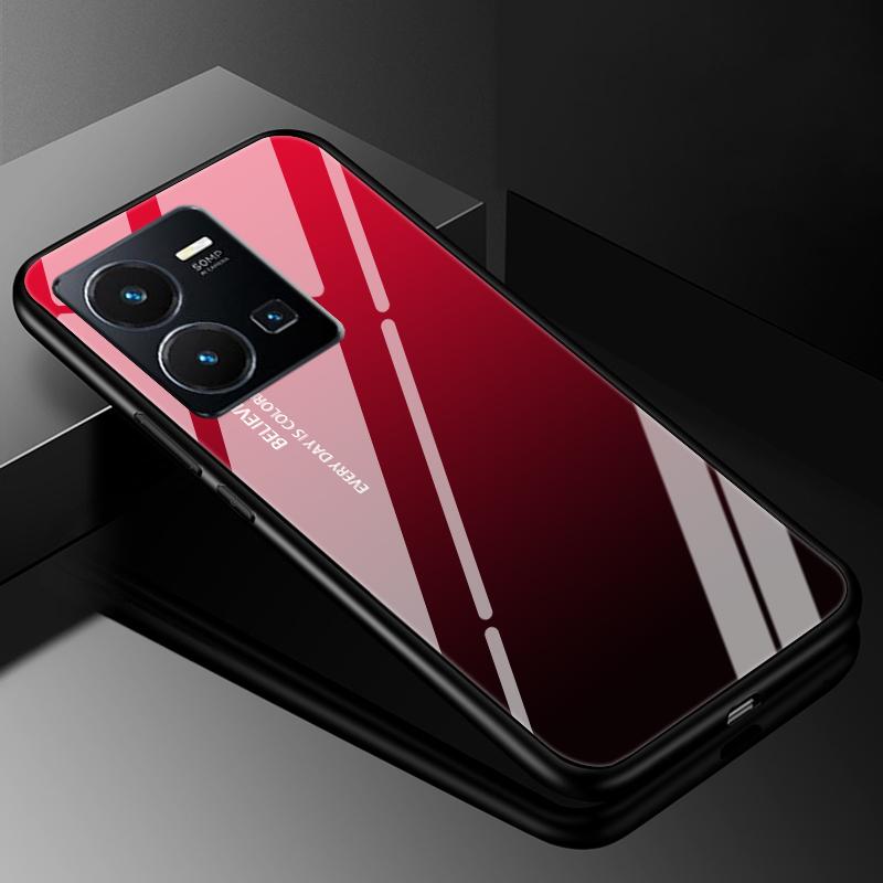 For VIVO Y35 2022 Case Cover Tempered Glass Cases for Vivo V21 5G 4G V21E Y11S Y12S Y20S V20 SE Y03 V2022 V2023 Hard Back Bumper