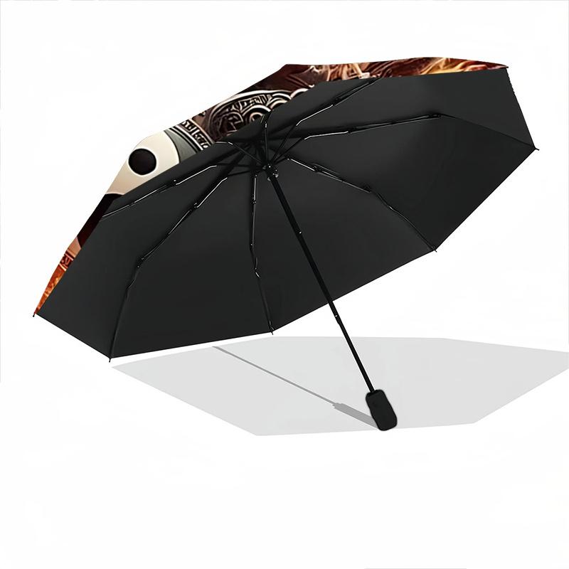 1pc Yin Yang Dragon Automatic Opening and Closing Umbrella, Lightweight 3-Fold, With Cute Cartoon Characters, Suitable for Home, Outdoor and Daily Use