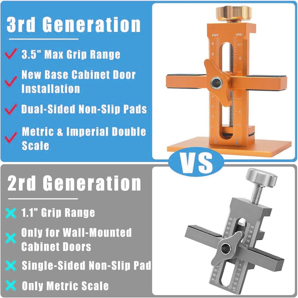 Cabinet Door Positioning Tool Adjustable Tools For Installing Cabinets Multi-Purpose Power Tool Accessory Jig For Hotel Rental