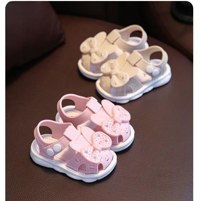 Girls Sandals Flowers Bow Knot Sweet Soft Children's Beach Shoes Kids Summer Bow Knot Sandals