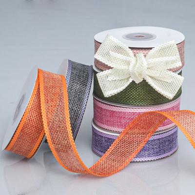 Imitation Hemp Thread Sewing Wavy Edge Hemp Cloth Rolled Ribbon Handmade Diy Gift Packaging Bow Wedding Bag Decorative Ribbon Crafts Making Ribbons