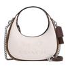 Carmen 20 Logo Zip Closure Pebble Leather And Canvas Shoulder Crossbody Tote Bag Small Women Bags Chalk Multicolor CV703-SVCAH