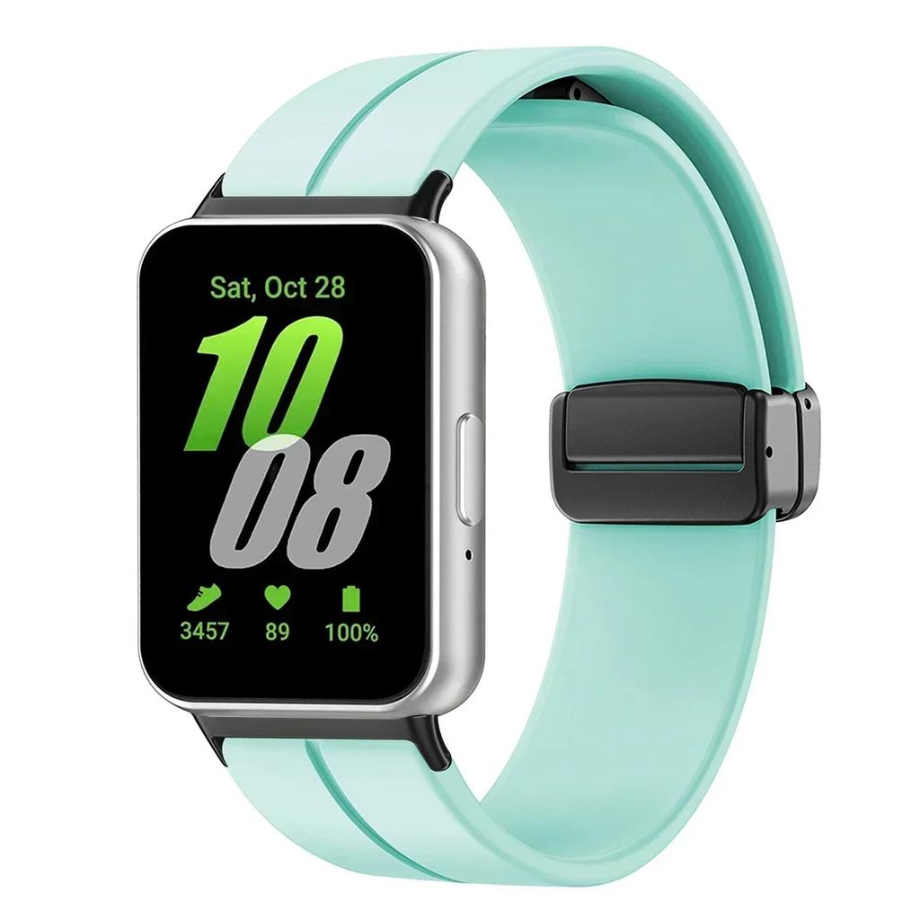 Cinturino in Silicone per Samsung Galaxy Fit3 Cinturino per Orologio Fibbia Magnetica Braccialetto Sostituzione Correa