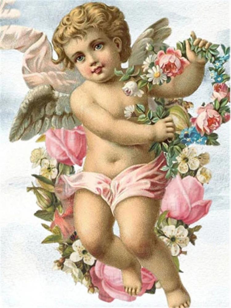 

5d Diy Алмазная картина Ангел Мальчик Картина Пейзаж Вышивка крестом Полная Алмазная мозаика Алмазная вышивка Украшение стены Full Round 20x30CM