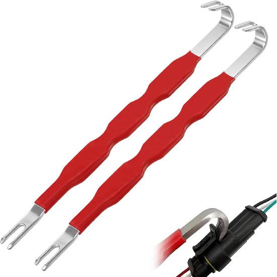 2PCS Automotive Electrical Terminal Connector Separator Removal Tool, Universal Plug Connector Remover for Cars, Multifunction Electrical Disconnect