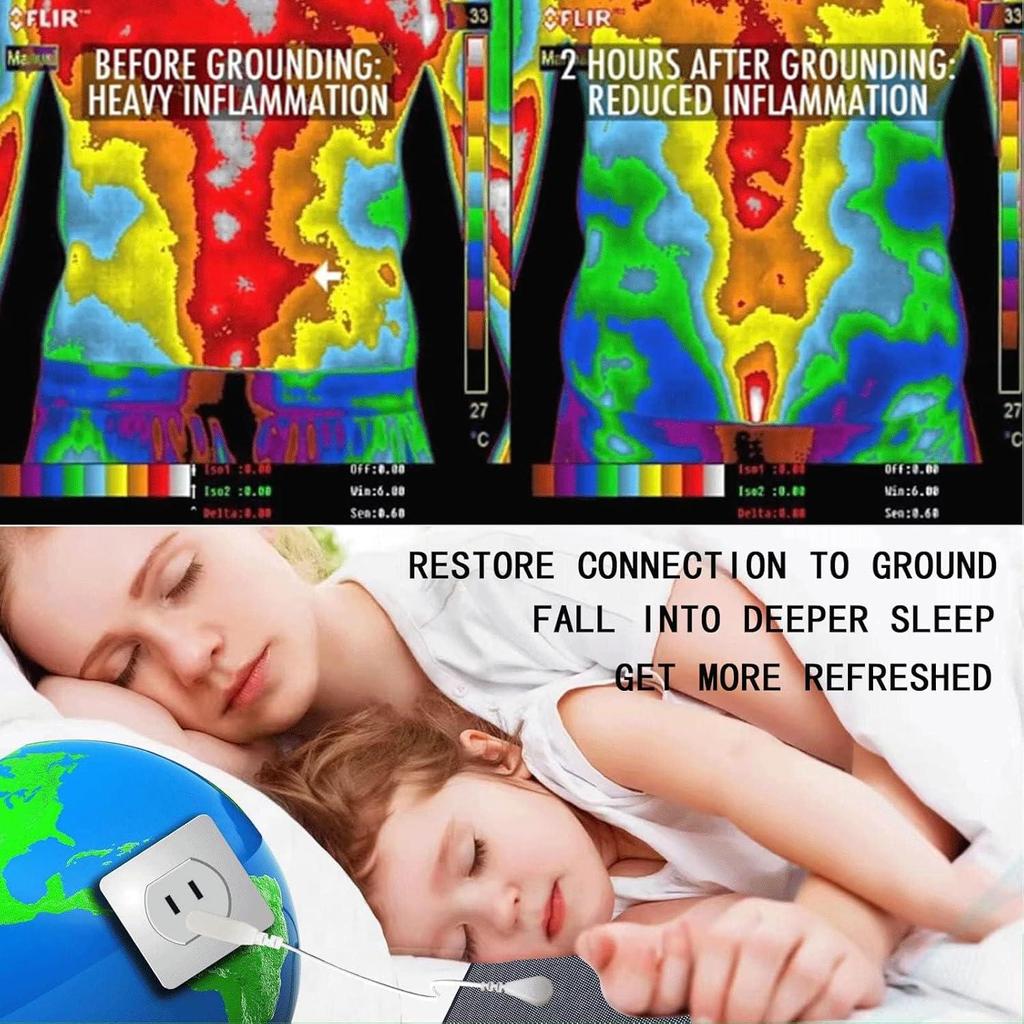Erdungsmatte fürs Bett, Erdungsmatratzen-Abdeckung für besseren Schlaf, Erdungsmatte aus leitfähigem Carbon-Kunstleder, Erdungstherapie (27" x 78"/69*198cm)