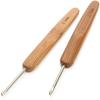 10pcs/bag Bamboo Handle Craft Needle Home Use Crochet Hooks Set Portable Sweater Knitting Multi Size Ergonomic DIY Sewing Tools