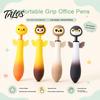 Ergonomic Pens for Long Writing Cute Animal Ballpoint Pen, 0.7mm Smooth Retractable Gel Creative Student Stationery Pens, Owl/Chick/Penguin/Honeybee
