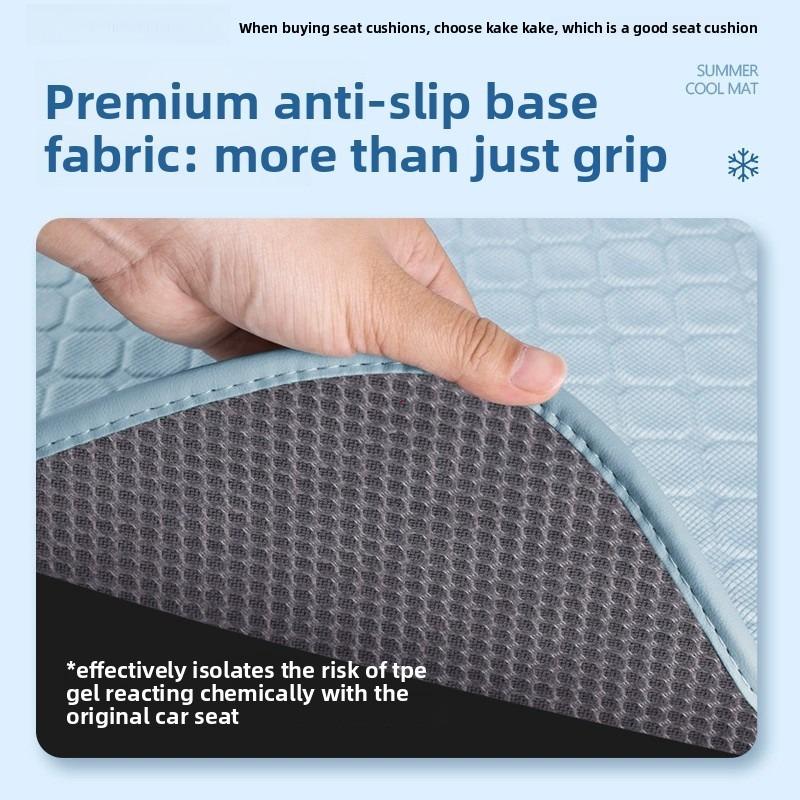 Car Seat Cushion Summer Cooling Ice Silk Silicone Gel Pad Ventilated Breathable Seat Mat for Office and Vehicle