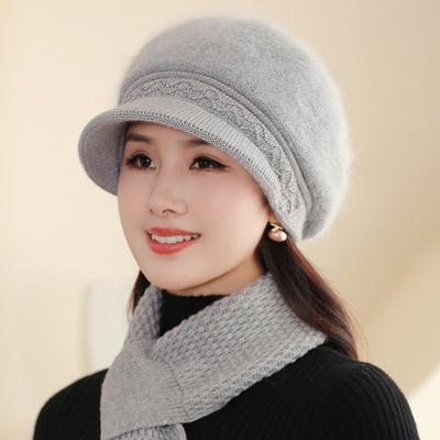 Nuovi cappelli invernali da donna, spessi cappelli in pelliccia di coniglio lavorati a maglia, berretti da donna lavorati a maglia in lana, caldi cappelli da teschio, berretti da tassista