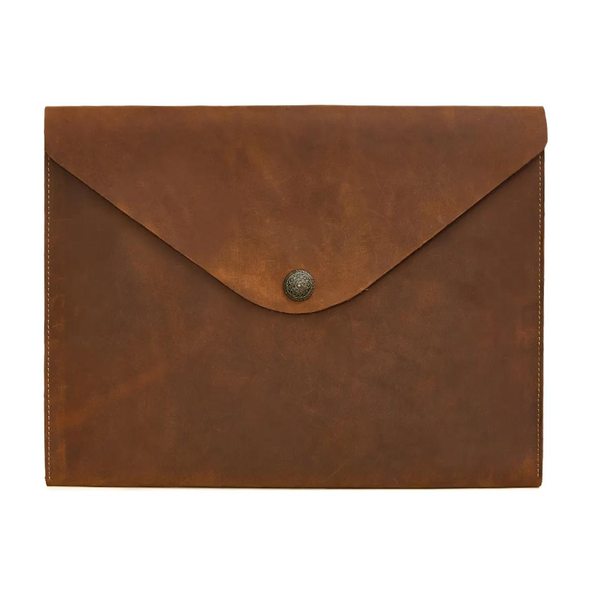 Portfolio Folder With Charge Art Portfolio Folder A3 Leather Portfolio Bag (Brown,31.8*24*1.7cm)