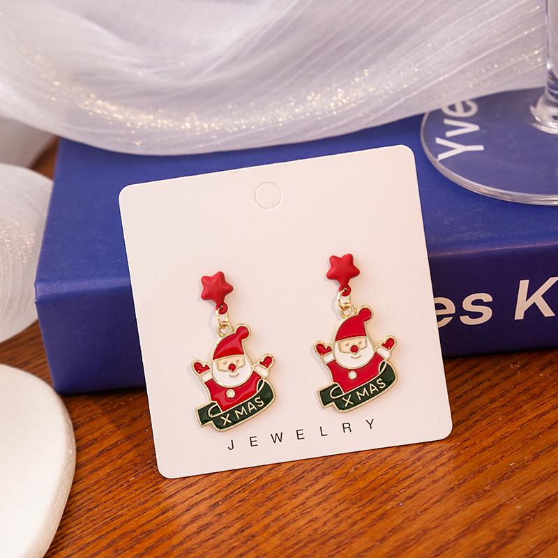Autumn And Winter New Product Christmas Series Stud Earrings Holiday Festive Christmas Tree Snowman Earrings Women