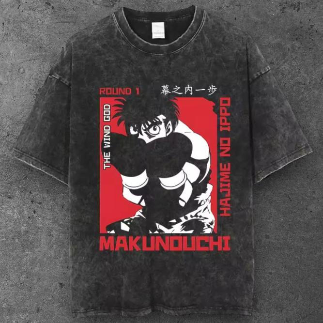 Unisex Boxing Defense Graphic T Shirt Washed Black Y2K Streetwear S-2XL S разноцветный