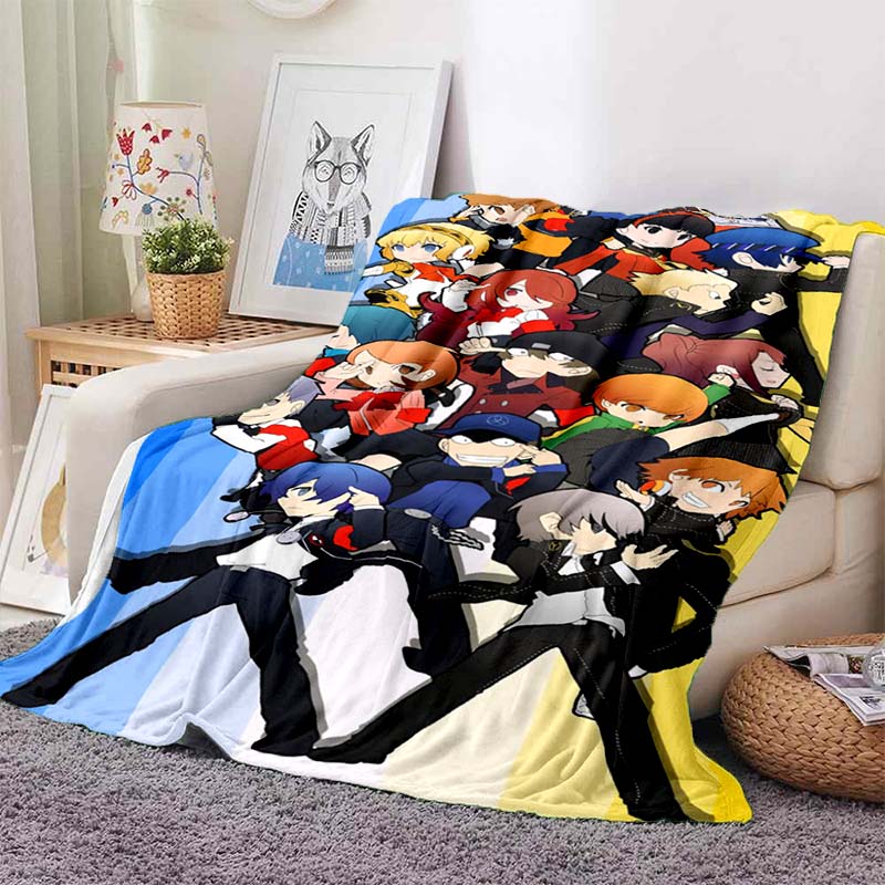 newmodelGame Cool Blanket Plush Nap Sofa rug for Living P-Persona series Room Warm Office Bedroom Birthday Home Travel Kid Gifts