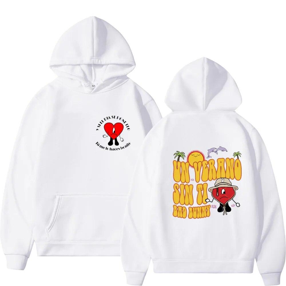 Hot 2022 Unisex Hoodies Hip Hop Bad Bunny UN VERANO SIN TI Print Harajuku Fleece Pullover Male Sweatshirt Women Hoody Clothing Tops