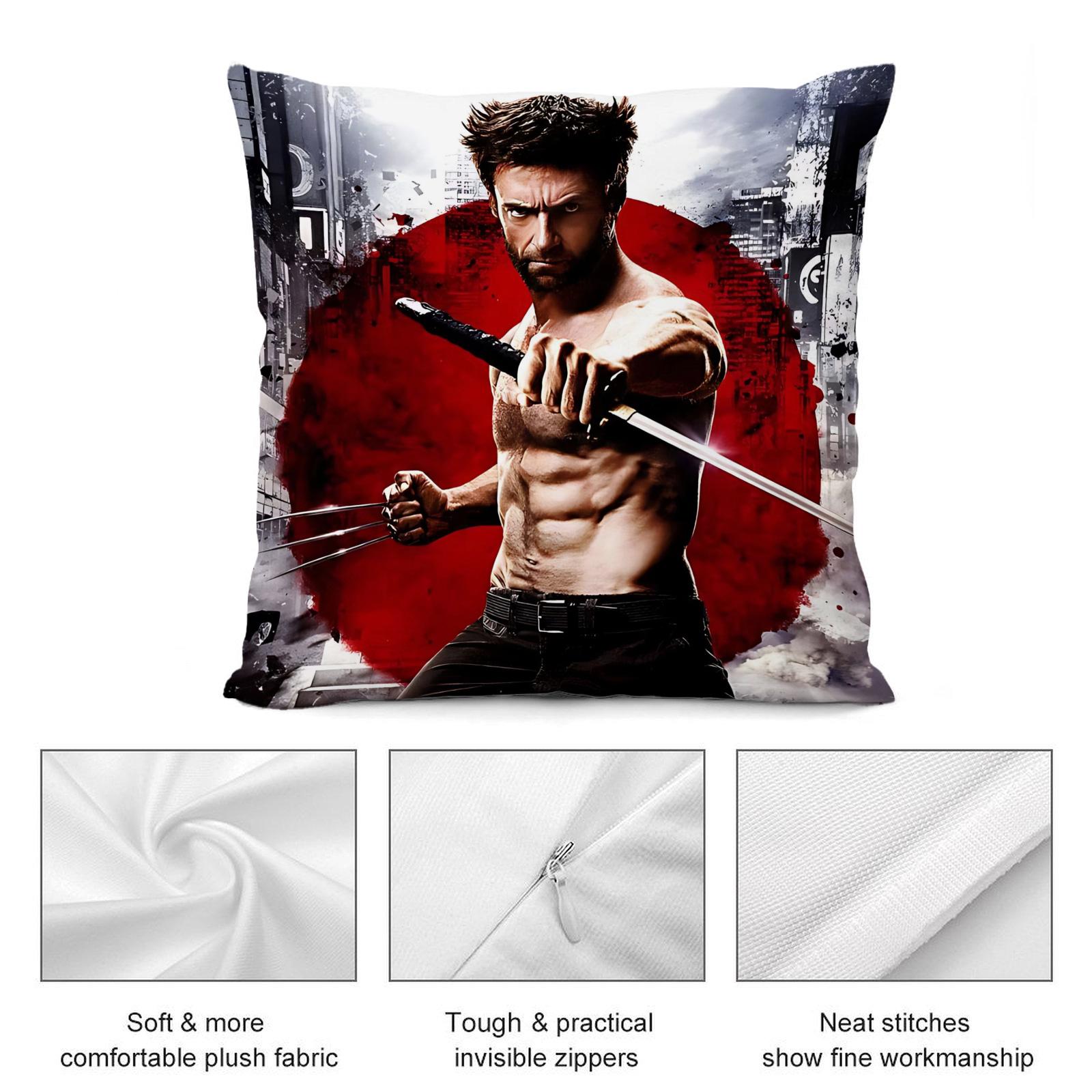 

Wolverine Pillowcase Throw Pillow Covers for Decorative Cushions Cover Home Decorations Anime Room Decorating Items Cushion Sofa 12x12Inch