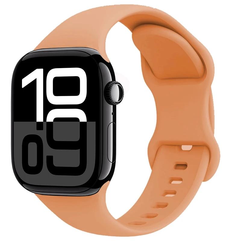 Silicone Strap for Apple Watch Band 45mm 41mm 44mm 40mm 49mm Series 10 46mm 42mm Bracelet for iWatch Ultra 9 8 7 6 5 4 SE2 Strap