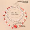 3Pieces Lovely Strawberry Pendant Necklace Beaded Necklace Fashion Neck Jewelry Suitable for Fashion Lover Present