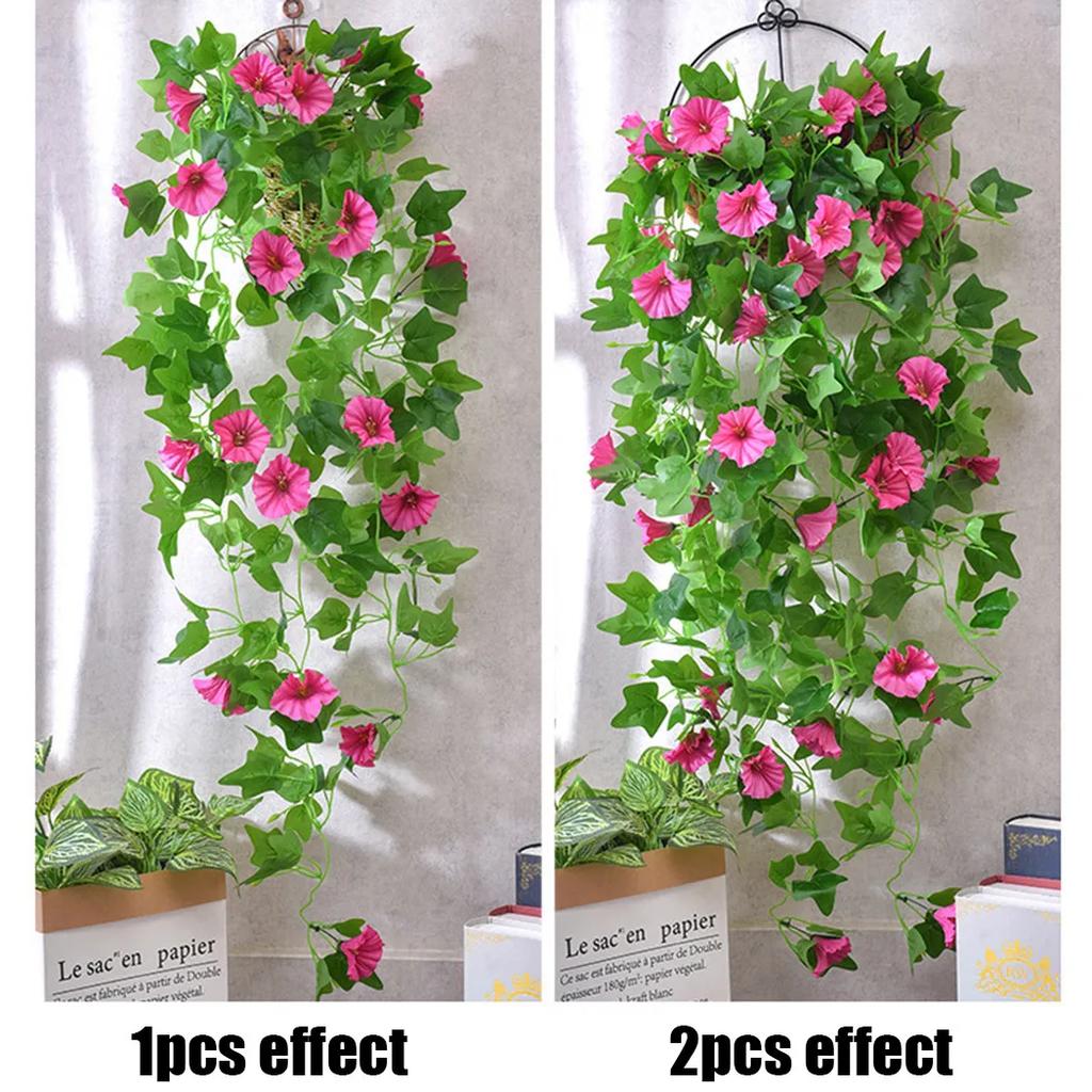 Artificial Flower Rattan Fake Plant Vine Decoration Wall Hanging Roses Flowers For Home Wed Party Interior Outdoor Decoration