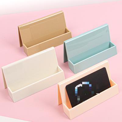 Desktop Business Card Display Stand Memo Holder Storage Box Plastic Card Organizer for Office Cute Desk Accessories